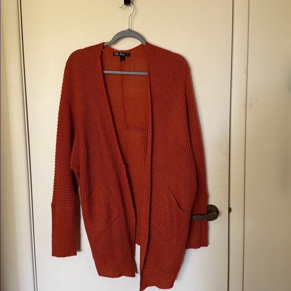 Say What? Vibrant Orange cardigan